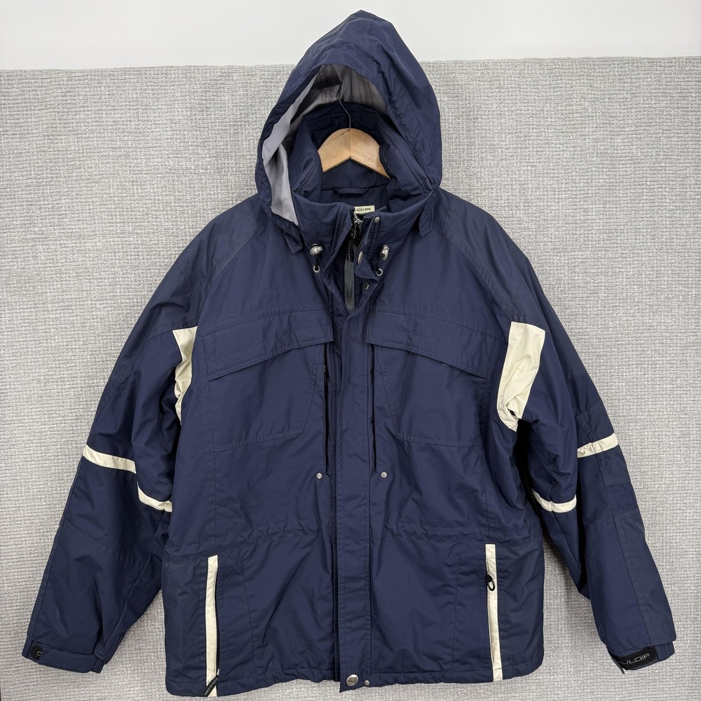 Couloir Freeform Performance Ski Jacket Mens Large Blue Hooded Insulated Winter